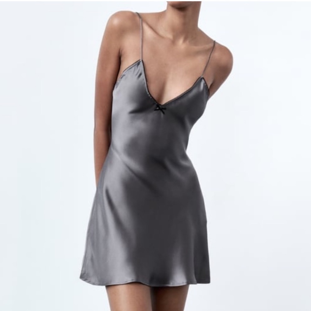 Zara satin effect mini dress
